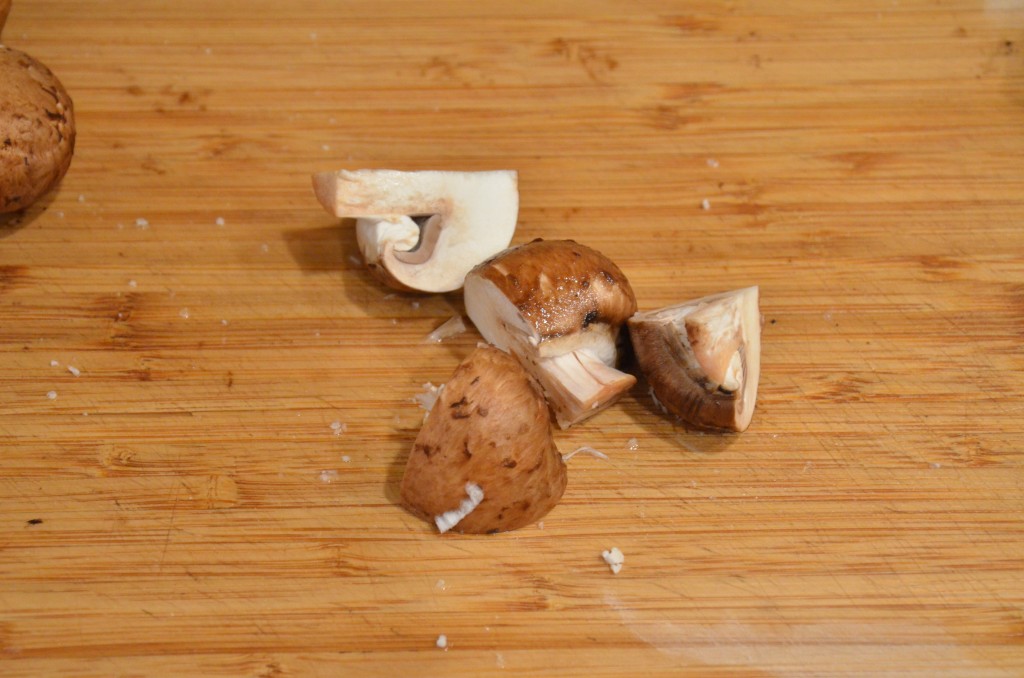 quartered mushrooms