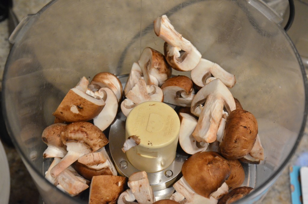 mushrooms in food processor