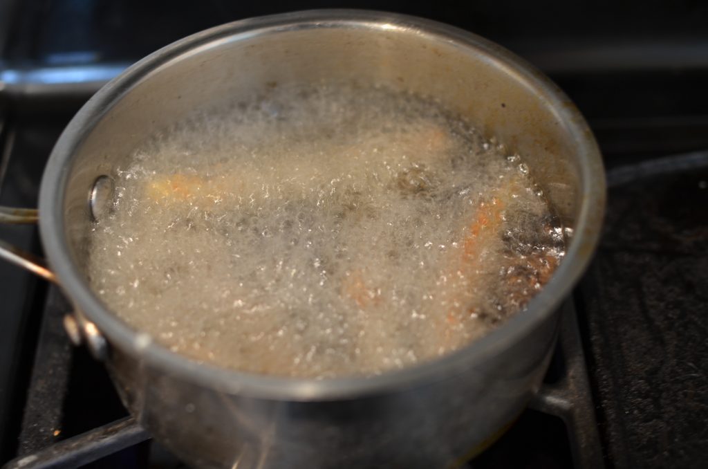 Frying the green beans